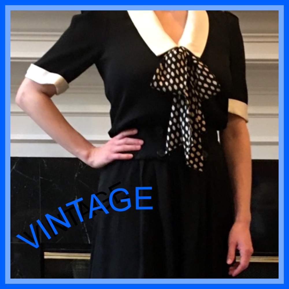 🖤80s VINTAGE RICHARD WARREN 2pc. DRESS OUTFIT